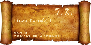 Tiszo Kornél névjegykártya