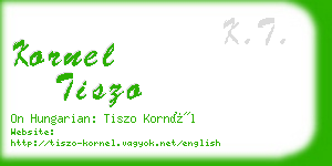 kornel tiszo business card